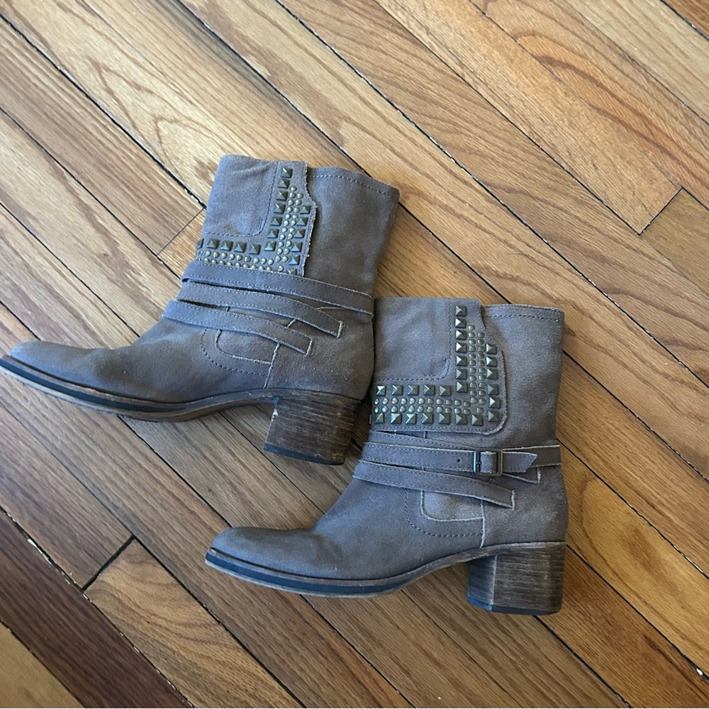 Studded Brown Ankle Boots